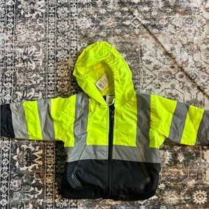 Neon Yellow and Gray Hooded Jacket